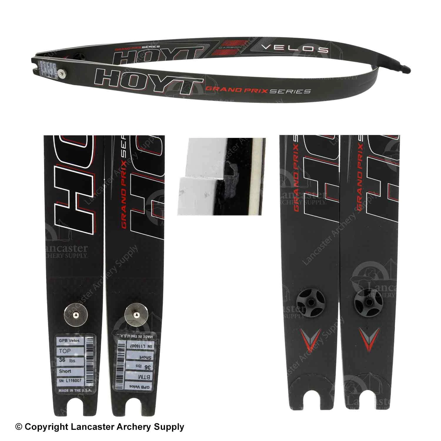 Hoyt Grand Prix Carbon Velos ILF Recurve Limbs (Matte Finish) (Open Box X1030174) 4 Hoyt Grand Prix Carbon Velos ILF Recurve Limbs (Matte Finish) (Open Box X1030174) - Image 2