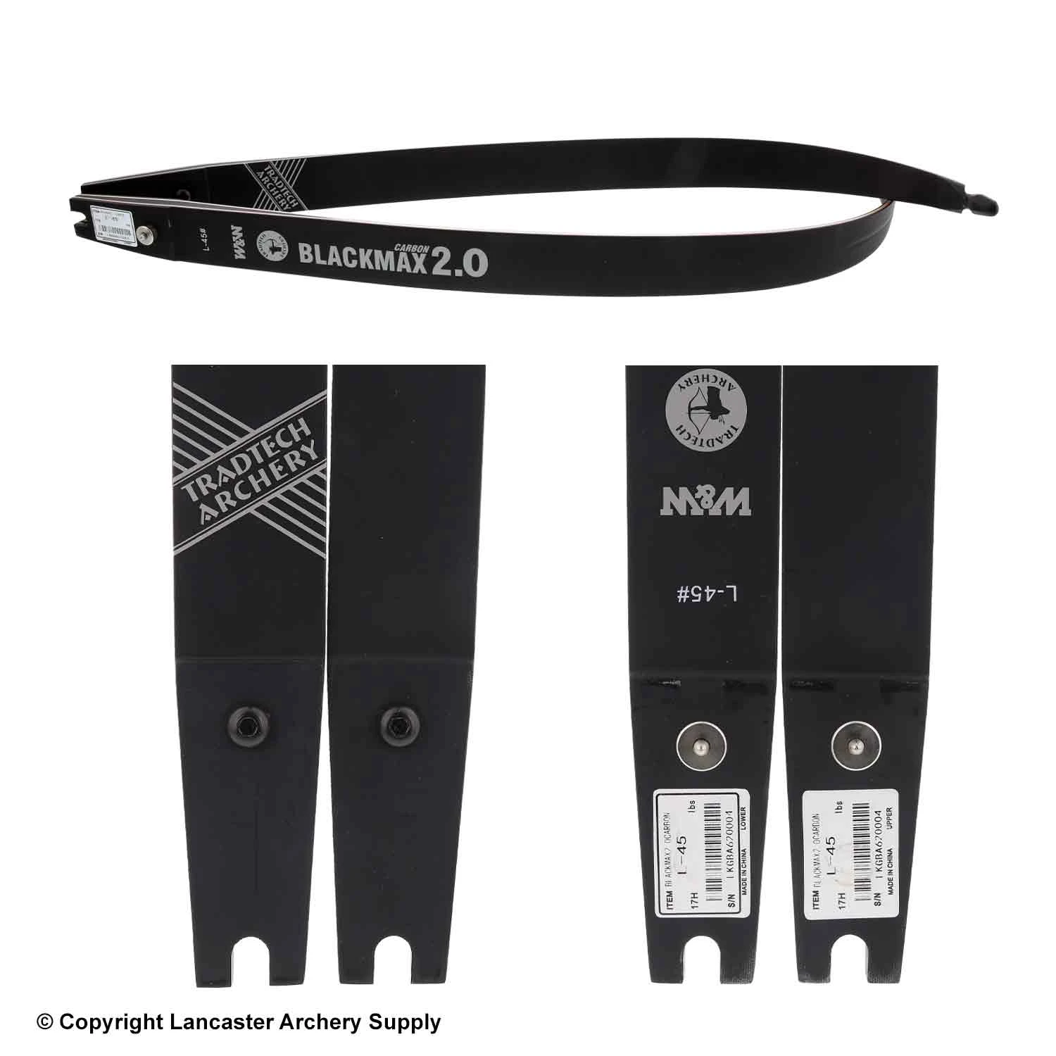 TradTech Black Max 2.0 Carbon/Wood Recurve Limbs (Open Box X1030428) 4 TradTech Black Max 2.0 Carbon/Wood Recurve Limbs (Open Box X1030428) - Image 2