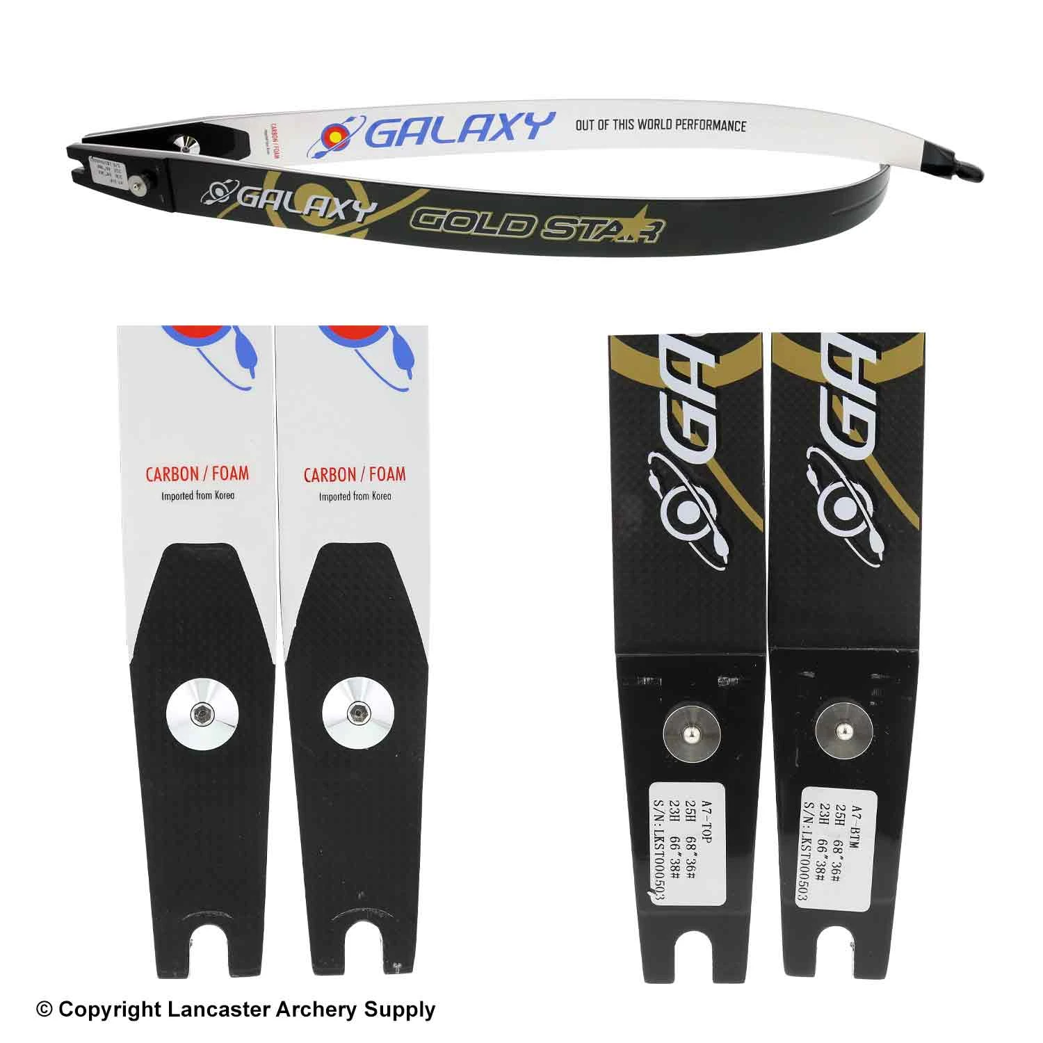 Galaxy Gold Star Recurve Limbs (Open Box X1031009) 4 Galaxy Gold Star Recurve Limbs (Open Box X1031009) - Image 2